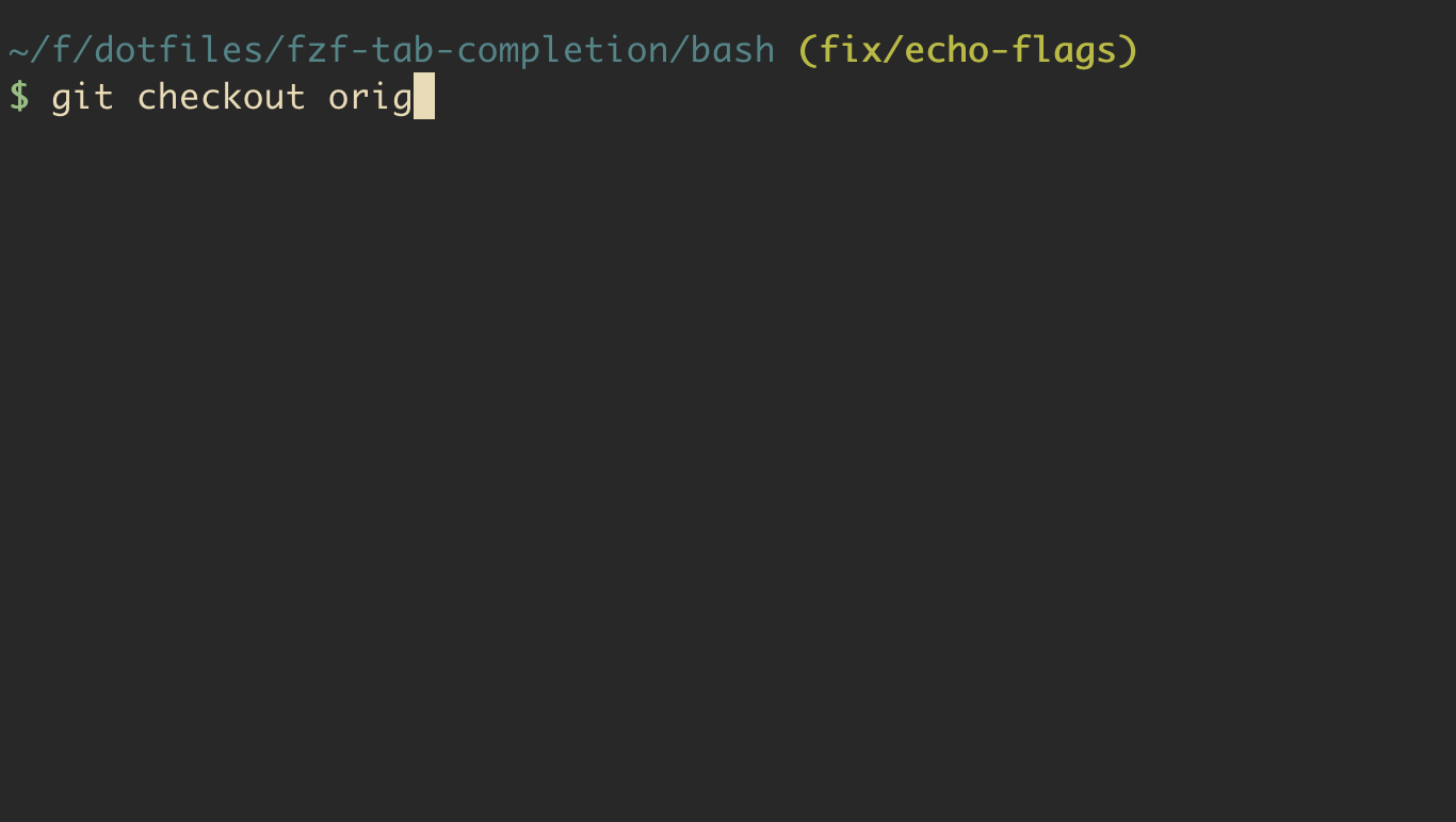 fzf-tab-completion git checkout